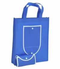 SKHBD01  Sky blue folding environmental protection bag tailor made folding environmental protection bag 45 degree